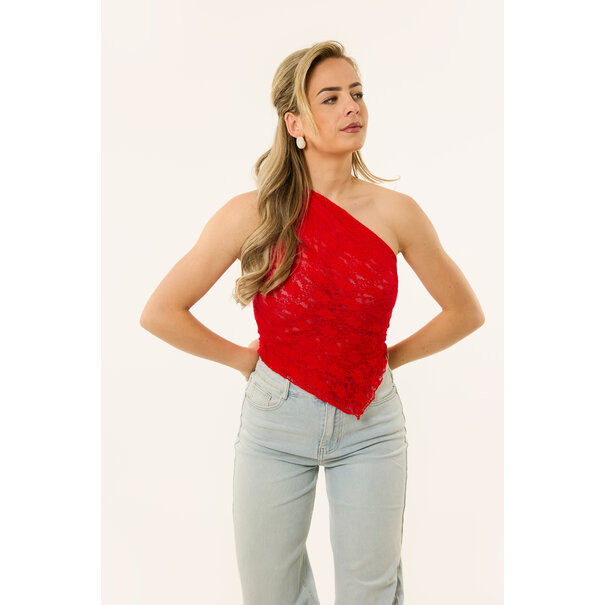 Roxy kanten top | Rood