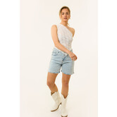 Imre shortje met studs | Denimblauw