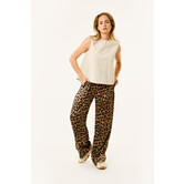 Evy satijnen pantalon | Leopard
