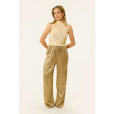Evy satijnen pantalon | Goud