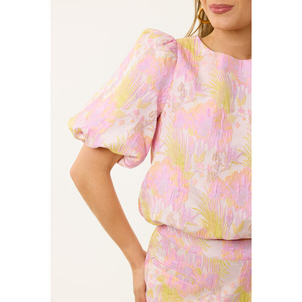Lot gebloemde top | Lila