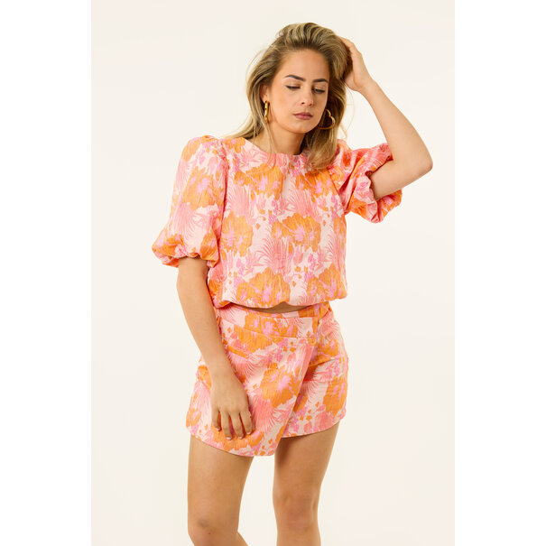 Lot gebloemde skort | Roze/oranje