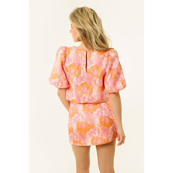 Lot gebloemde skort | Roze/oranje