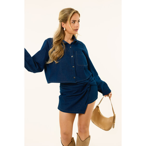 Sabine denim skort | Donkerblauw
