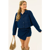 Sabine denim skort | Donkerblauw