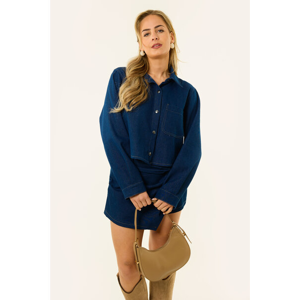Sabine denim skort | Donkerblauw