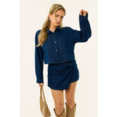 Sabine denim skort | Donkerblauw