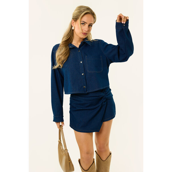Sabine denim skort | Donkerblauw