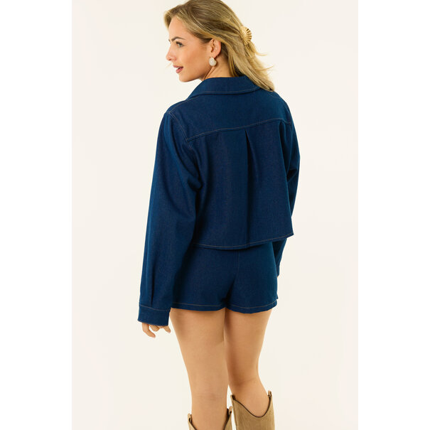 Sabine denim skort | Donkerblauw