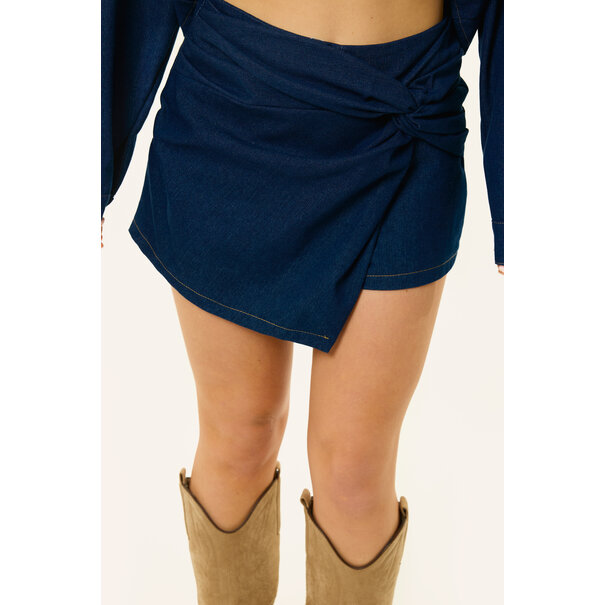 Sabine denim skort | Donkerblauw