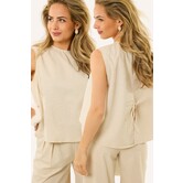 Jackie linnen top | Beige