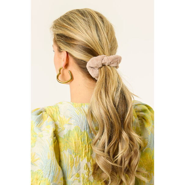 Scrunchie fluffy | Taupe