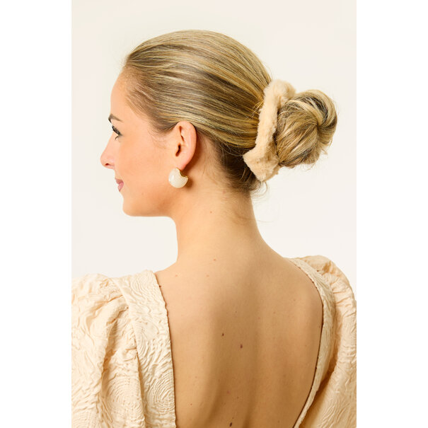 Scrunchie fluffy | Beige
