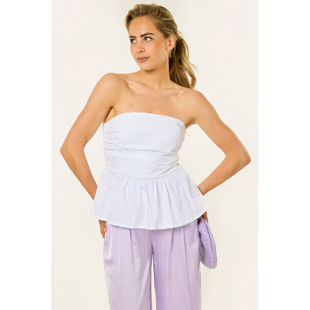 Molly strapless top | Wit