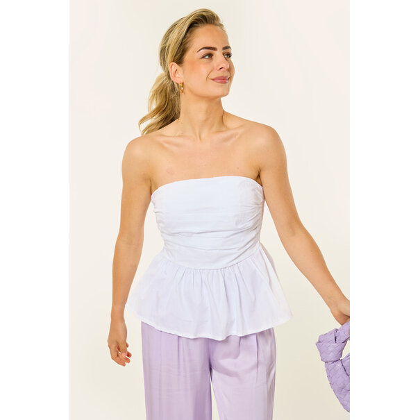 Molly strapless top | Wit