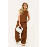 Jackie linnen top | Bruin