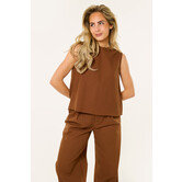 Jackie linnen top | Bruin