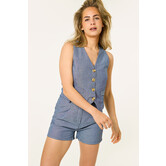 Anouk gestreepte gilet set | Donkerblauw
