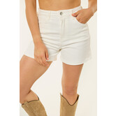 Fien denim short | Wit