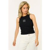 Jette tanktop met opdruk | Zwart