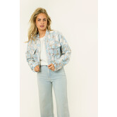 Froukje jacquard bomberjacket | Blauw