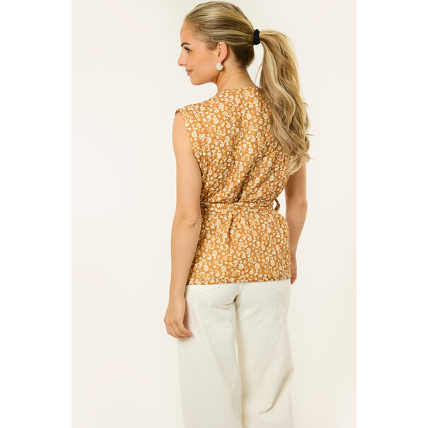 Bloemen Gilet | Oker Geel