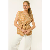 Bloemen Gilet | Oker Geel