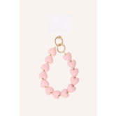 Telefoonkoord hartjes | Roze