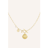 Bedel ketting schelp medaillon | Goud