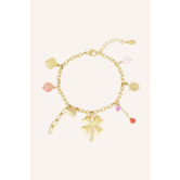 Armband bedels klavertje vier | Goud