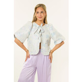 Emmely jacquard top met strikjes | Lila
