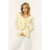 Blair ruffle top | Geel