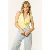 Sharon top met waterval hals | Geel