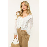 Blair ruffle top | Wit