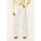Jody wide leg jeans met franjes | Wit