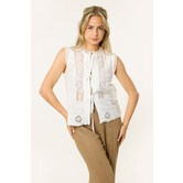 Maeve broderie top met strikjes | Wit