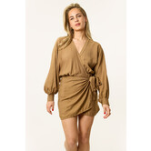 Naomi overslag jurk | Camel