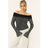 Lola Off Shoulder Top |Grijs