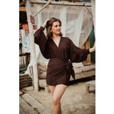 Naomi overslag jurk | Bruin