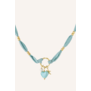Ketting stof | Lichtblauw/goud