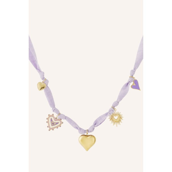 Ketting stof | Lila/goud