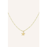 Ketting dubbel zeester parel | Groen/goud