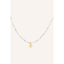Ketting schelp | Lichtblauw/goud
