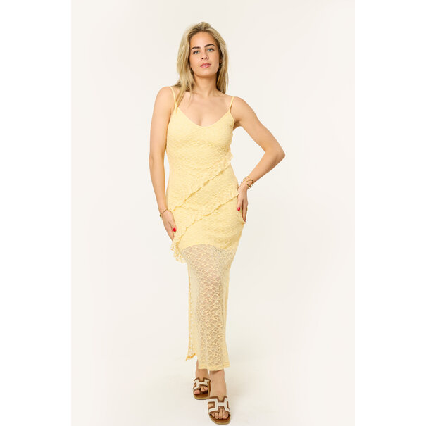 Valerie lange jurk | Geel