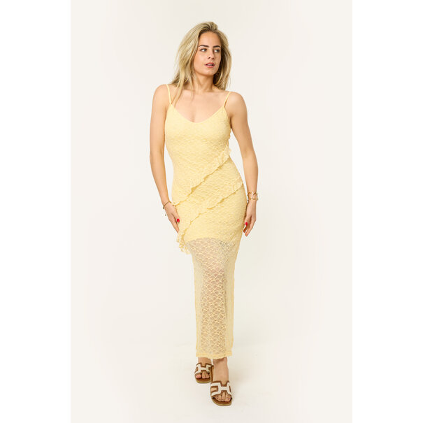 Valerie lange jurk | Geel