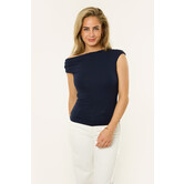 Puck one shoulder top | Donkerblauw