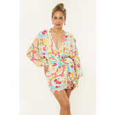 Terry patronen overslag jurkje | Multicolor