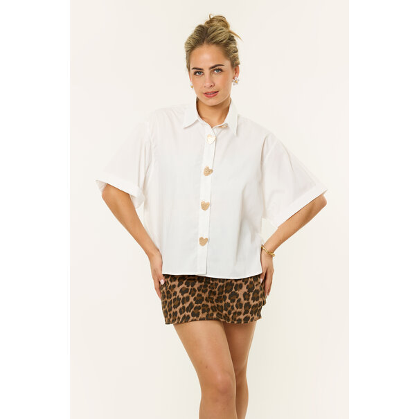 Lana blouse met hartjes | Wit