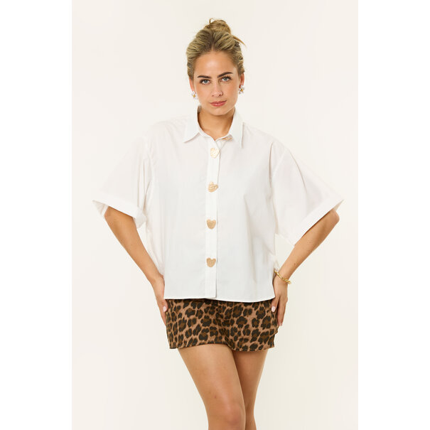 Lana blouse met hartjes | Wit