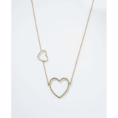 Ketting groot hart klein hart | Goud